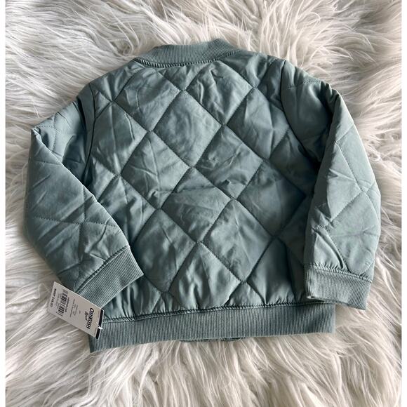 B’gosh NWT Baby Boy Quilted Full-Zip Bomber Jacket Outerwear Sage Green Size 24M - Picture 8 of 10